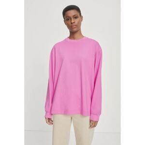 NEW! SAMSOE SAMSOE Chrome Long Sleeve T-Shirt in BUBBLE GUM PINK (L)